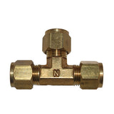 High Pressure Misting Double nut brass connector -Tee